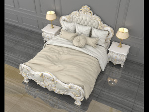 european style bed 12 3Dモデル