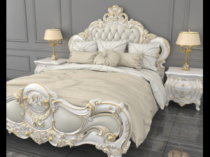 european style bed 12 3Dモデル