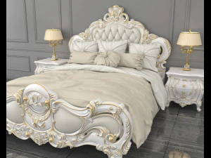 european style bed 12 3D Model