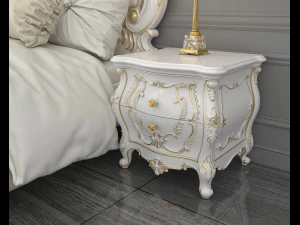 european style bed 12 3D Model