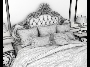 european style bed 12 3Dモデル