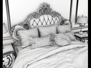 european style bed 12 3D Model