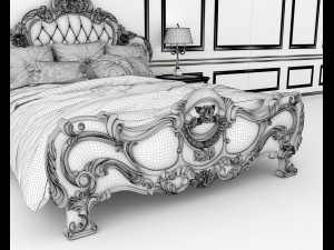european style bed 12 3Dモデル