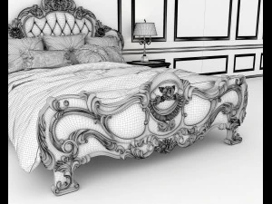european style bed 12 3D Model