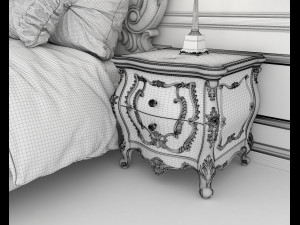european style bed 12 3Dモデル