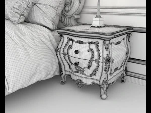 european style bed 12 3D Model