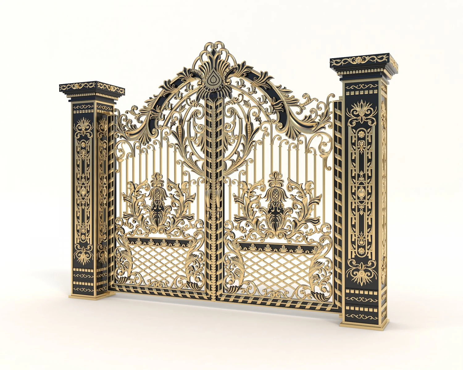 classic mansion gate 2 3D Model .c4d .max .obj .3ds .fbx .stl .blend 
