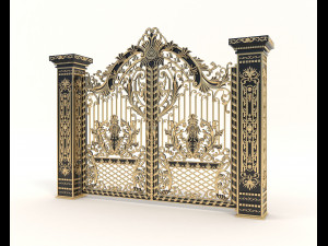 classic mansion gate 2 3D Model