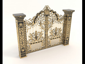 classic mansion gate 2 3D Модель