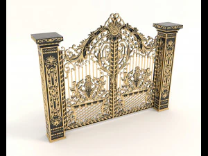 classic mansion gate 2 3D Model