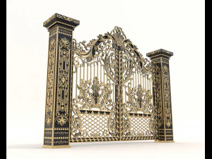 classic mansion gate 2 3D Model