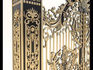 classic mansion gate 2 3D Модель