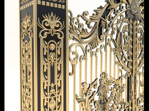classic mansion gate 2 3D Model