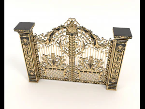 classic mansion gate 2 3D Model