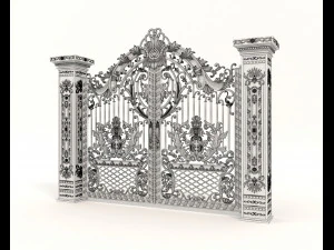 classic mansion gate 2 3D Model