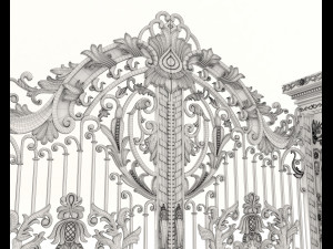 classic mansion gate 2 3D Модель