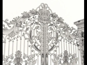 classic mansion gate 2 3D Model