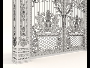 classic mansion gate 2 3D Модель