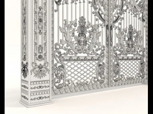 classic mansion gate 2 3D Model