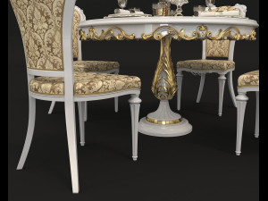 european style dinning table 2 Modello 3D