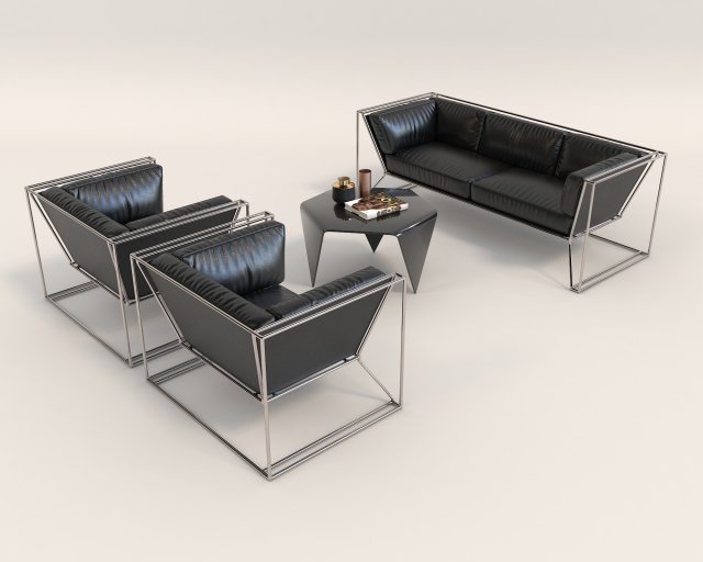 contemporary design sofa set Modelo 3D .c4d .max .obj .3ds .fbx .stl .blend 