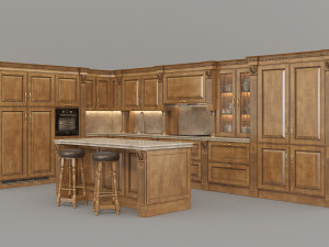 european style kitchen 2 3D Model