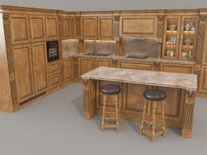 european style kitchen 2 3D Model