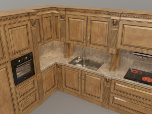 european style kitchen 2 3D Model
