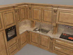 european style kitchen 2 3D Model