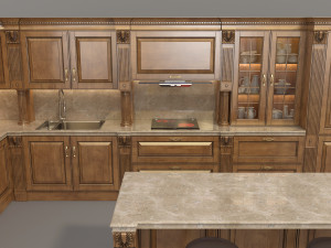 european style kitchen 2 3D Model