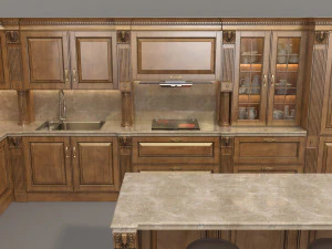 european style kitchen 2 3D Model