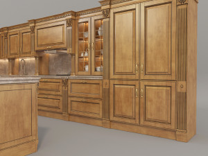 european style kitchen 2 3D Model