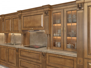 european style kitchen 2 3D Model