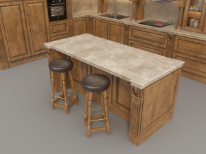 european style kitchen 2 3D Model