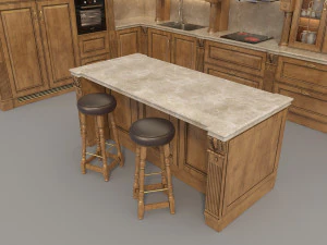 european style kitchen 2 3D Model