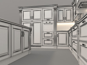 european style kitchen 2 3D Model