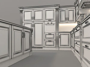 european style kitchen 2 3D Model