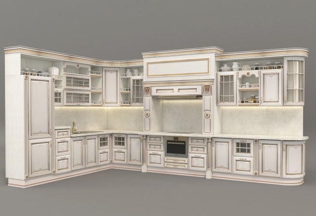 european style kitchen 3 3Dモデル .c4d .max .obj .3ds .fbx .stl .blend 