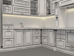 european style kitchen 3 3Dモデル