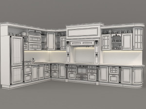 european style kitchen 3 3Dモデル
