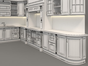 european style kitchen 3 3Dモデル