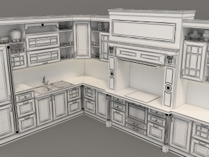 european style kitchen 3 3Dモデル