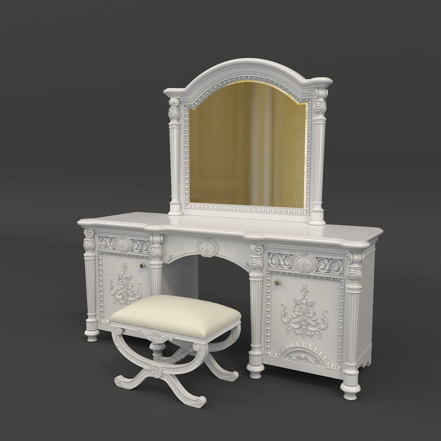 european style dressing table 4 3D Model .c4d .max .obj .3ds .fbx .stl .blend