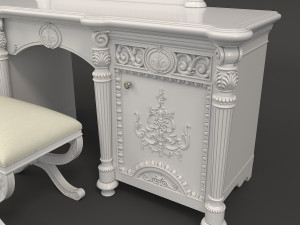 european style dressing table 4 Modelo 3D