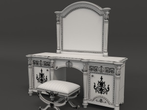 european style dressing table 4 Modelo 3D
