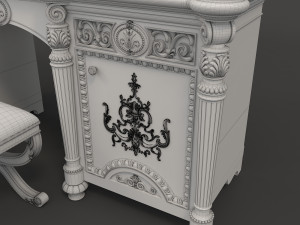 european style dressing table 4 Modelo 3D
