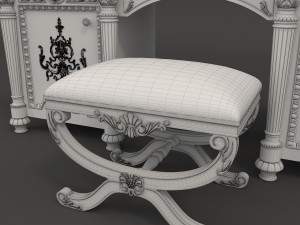 european style dressing table 4 Modelo 3D