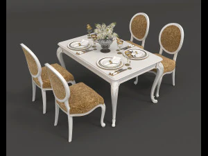 european style dinning table 3 3D Model