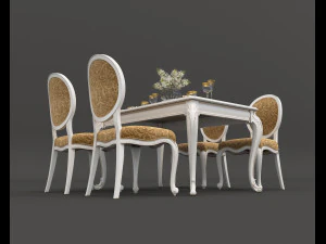 european style dinning table 3 3D Model