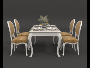 european style dinning table 3 3D Модель